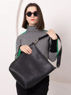 ADDISON Leather Tote - Black